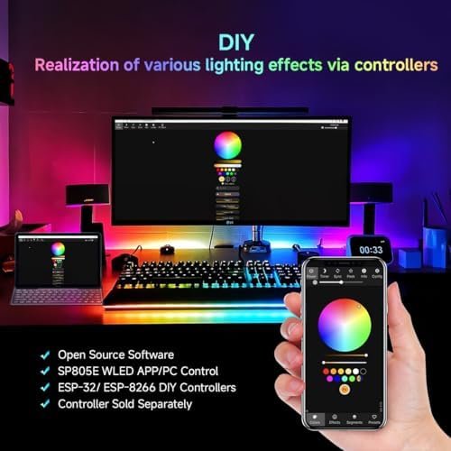 Bandă LED RGBW BTF-LIGHTING 5M, 5050 RGB + Alb Cald 2700K, 12V, 300 LED-uri, 60 LED/m, pentru Decor Interior - imagine 8