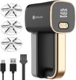 Aparat Electric pentru Îndepărtarea Scamelor și Pufului Wiredlux, Reîncărcabil USB-C, 3 Viteze, Lumină LED, 6 Lame din Oțel Inoxidabil pentru Haine și Mobilier – Onyx/Auriu