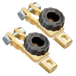 Set 2 Întrerupătoare Separator Baterie 12V/24V 125A – Comutator Rotativ pentru Borna Negativă, Auto, Camion, Barcă, Rulotă