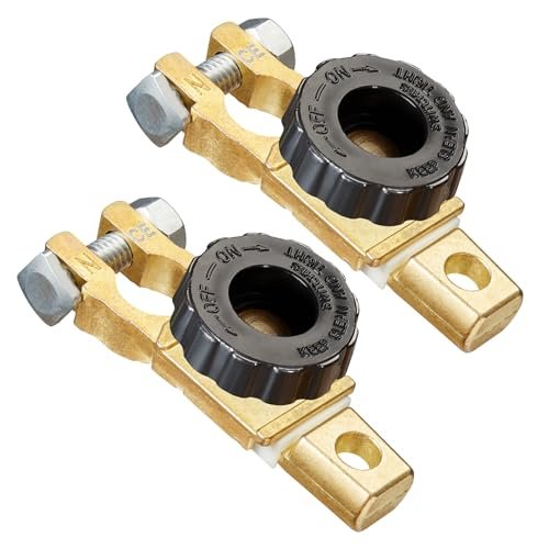 Set 2 Întrerupătoare Separator Baterie 12V/24V 125A – Comutator Rotativ pentru Borna Negativă, Auto, Camion, Barcă, Rulotă