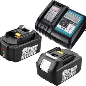 Set 2× Baterii Compatibile Makita BL1850 18V 5.0Ah + Încărcător DC18RC, Acumulatori Li-Ion pentru BL1860B BL1840B BL1830B