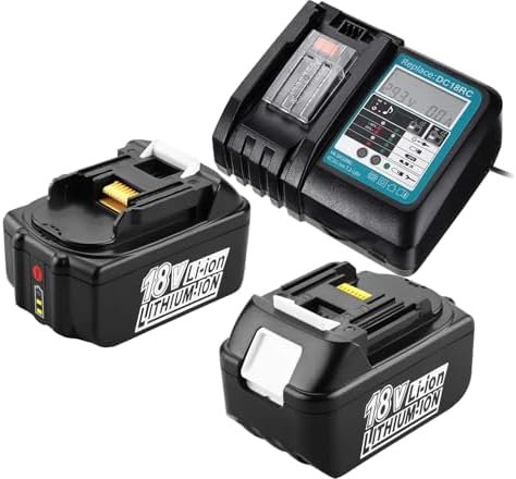 Set 2× Baterii Compatibile Makita BL1850 18V 5.0Ah + Încărcător DC18RC, Acumulatori Li-Ion pentru BL1860B BL1840B BL1830B
