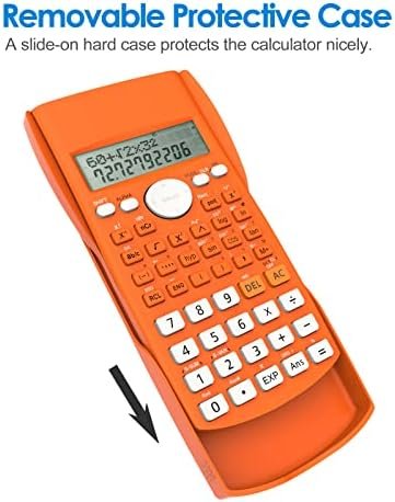 Calculator Științific Helect cu 240 Funcții, Ecran 2 Linii, 12 Digiți, pentru Școală, Facultate și Birou – Portocaliu - imagine 5