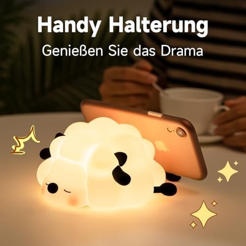 Lumină de Veghe din Silicon pentru Copii – Lampă de Noapte Oiță Kawaii, USB Reîncărcabilă, 1200mAh, 3 Niveluri Luminozitate, Timer 30 Min - imagine 4