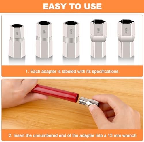 Cheie Profesională pentru Montaj Baterii Sanitare 8–12 mm, Set 6 Piese pentru Robinet Chiuvetă și Lavoar, Unealtă Instalare Baterii Sanitare - imagine 7
