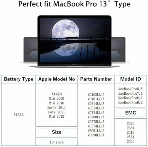 Baterie ARyee A1322 pentru Apple MacBook Pro 13" A1278 (2009–2012), 63.5Wh, 10.95V, Li-Polymer, 6 Celule - imagine 3