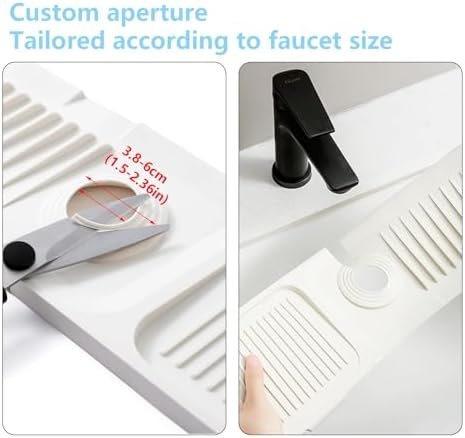 Covoraș din Silicon pentru Baterie Chiuvetă – Protecție Împotriva Stropilor și Scurgerii Apei, Tavă de Scurgere pentru Bucătărie și Baie, Verde - imagine 4