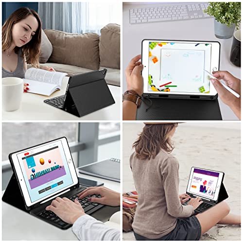 Husă cu Tastatură Bluetooth și Trackpad pentru iPad 10.2” (Gen 7/8/9) / iPad Air 3 / iPad Pro 10.5” – Tastatură Magnetică Detasabilă QWERTZ, Negru - imagine 7