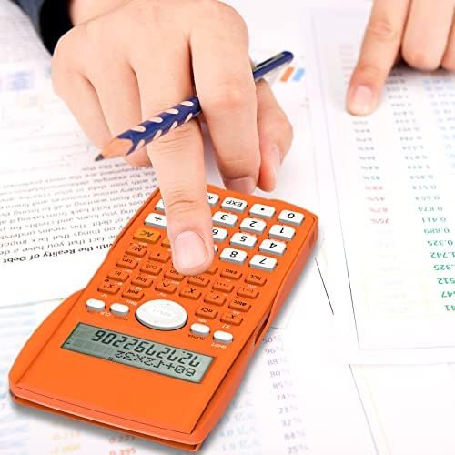 Calculator Științific Helect cu 240 Funcții, Ecran 2 Linii, 12 Digiți, pentru Școală, Facultate și Birou – Portocaliu - imagine 6