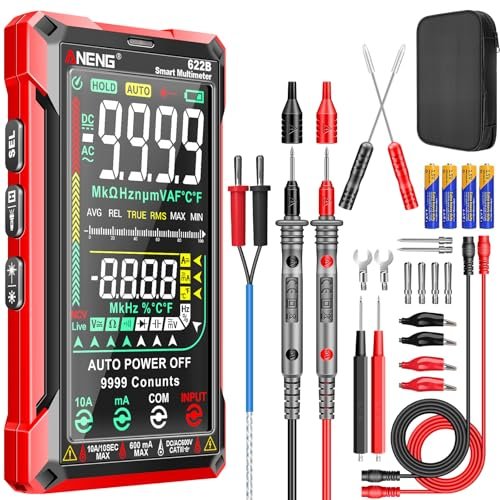 Multimetru Digital Profesional ANENG 622B TRMS 9999 Counts, Auto Range, NCV, Voltmetru AC/DC, Ohmmetru, Test Continuitate, Temperatură