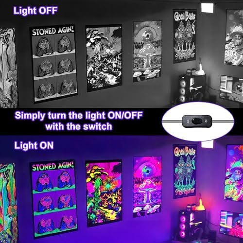 Proiector LED UV Black Light 50W IP66 Waterproof, Lampă Ultraviolete 395-400nm cu Cablu și Ștecher, pentru Petreceri Neon, Halloween și Decor Fluorescent - imagine 3