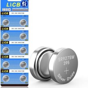 Set 10 baterii LiCB 395 / SR927SW / 399, oxid de argint 1.55V, pentru ceasuri, calculatoare, telecomenzi și dispozitive electronice