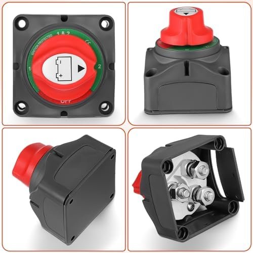 Întrerupător Separator Baterie 1-2-BOTH-OFF 200A 12V-48V – Comutator Principal pentru Două Baterii, Rezistent la Apă, pentru Auto, Rulotă, Barcă și Camion - imagine 7
