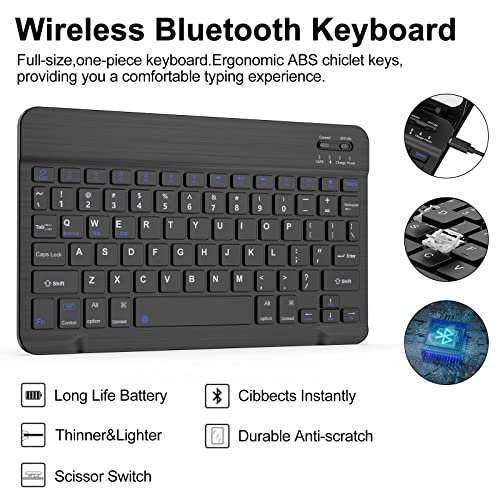 Husă cu Tastatură Bluetooth și Trackpad pentru iPad 10.2” (Gen 7/8/9) / iPad Air 3 / iPad Pro 10.5” – Tastatură Magnetică Detasabilă QWERTZ, Negru - imagine 3
