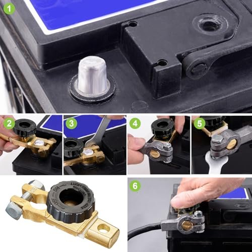 Set 2 Întrerupătoare Separator Baterie 12V/24V 125A – Comutator Rotativ pentru Borna Negativă, Auto, Camion, Barcă, Rulotă - imagine 7