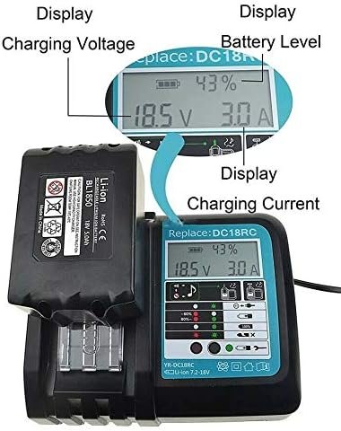 Set 2× Baterii Compatibile Makita BL1850 18V 5.0Ah + Încărcător DC18RC, Acumulatori Li-Ion pentru BL1860B BL1840B BL1830B - imagine 2