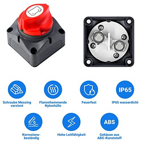 Întrerupător Principal Baterie CarBole 12V/24V/48V, 300A, Comutator Izolare Acumulator ON/OFF pentru Auto, Rulotă, Barcă, Camion și ATV - imagine 2