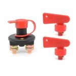 Întrerupător Principal Baterie 12V/24V 100A cu 2 Chei și Capac Waterproof, Battery Isolator Switch pentru Auto, Moto, Barcă, Camper