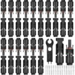 Set 16 Perechi Conectori Solari MC4 IP67 Selizo, Mufe Panouri Fotovoltaice 1000V 30A pentru Cablu 2.5/4/6 mm², cu Cheie Montaj