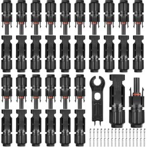 Set 16 Perechi Conectori Solari MC4 IP67 Selizo, Mufe Panouri Fotovoltaice 1000V 30A pentru Cablu 2.5/4/6 mm², cu Cheie Montaj