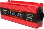 Invertor Auto Yinleader 1000W / 2000W 12V la 230V cu USB Dual, Priză EU și Ecran LCD, Convertor Tensiune pentru Mașină, Camper și Barcă