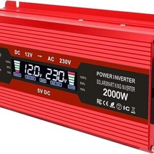 Invertor Auto Yinleader 1000W / 2000W 12V la 230V cu USB Dual, Priză EU și Ecran LCD, Convertor Tensiune pentru Mașină, Camper și Barcă