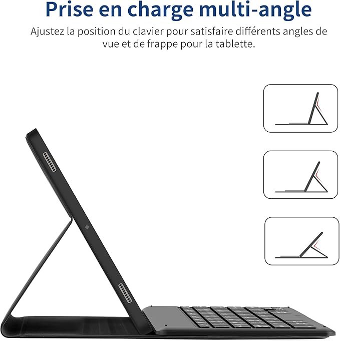 Husă cu Tastatură Bluetooth pentru Samsung Galaxy Tab S10 Lite / S10 FE / S9 FE / S9 10.9”–11”, Tastatură Detasabilă, Suport S Pen, Folie Ecran Inclusă – Negru - imagine 7