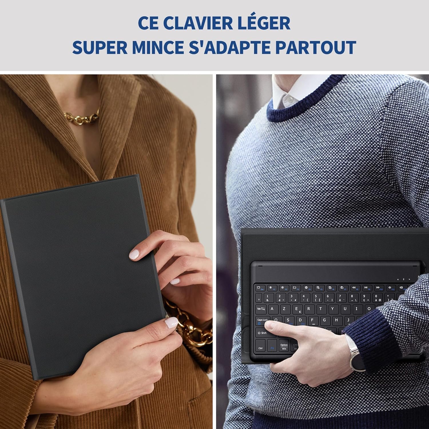 Husă cu Tastatură Bluetooth pentru Samsung Galaxy Tab S10 Lite / S10 FE / S9 FE / S9 10.9”–11”, Tastatură Detasabilă, Suport S Pen, Folie Ecran Inclusă – Negru - imagine 4