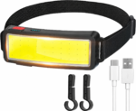 Lanternă Frontală LED DARKBEAM COB 1200 Lumeni, Reîncărcabilă USB, Waterproof IPX4, pentru Camping, Pescuit, Lucrări și Cască Protecție