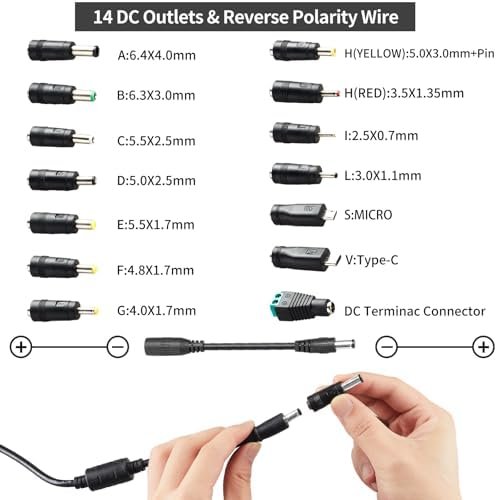 Sursă de Alimentare Universală Reglabilă 3–24V 6A 144W, Adaptor AC/DC cu Afișaj LED, 14 Conectori și Convertor Polaritate - imagine 4