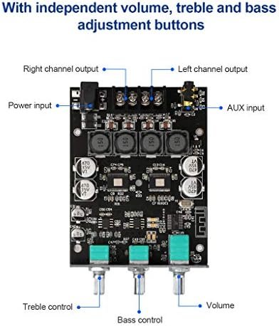 Amplificator Audio Bluetooth ZK-1002T 2x100W, Bluetooth 5.0, AUX, Control Bass și Înalte, Modul Stereo 2.0, DC 9–24V - imagine 2