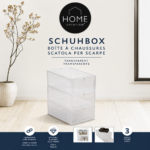 Set 3 Cutii pentru Pantofi HOME CREATION, Transparente, 34,5 × 27 × 19 cm, Cutii Organizatoare și Suprapozabile