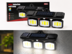 Lampă Solară de Perete cu Senzor de Mișcare YX670C-3, 38W, 3 Capete LED, 3 Moduri de Iluminare, USB Type-C, Impermeabilă
