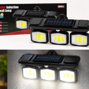 Lampă Solară de Perete cu Senzor de Mișcare YX670C-3, 38W, 3 Capete LED, 3 Moduri de Iluminare, USB Type-C, Impermeabilă