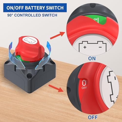 Gearzar Dual Battery Selector Switch 12–24V DC – Comutator pentru Selectarea Bateriilor - imagine 4