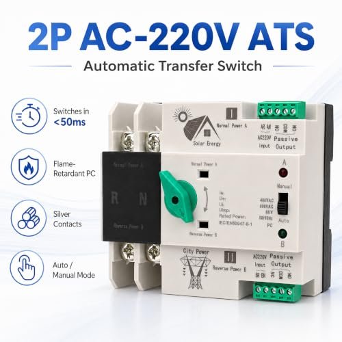 Fyearfly ATS 2P 100A 220V – Comutator automat de transfer între două surse de alimentare - imagine 2