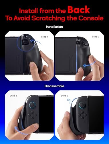 JSAUX PC0114 Husă de protecție pentru Nintendo Switch 2 – Split Grip, TPU + PC, capac frontal, suport 10 carduri - imagine 8
