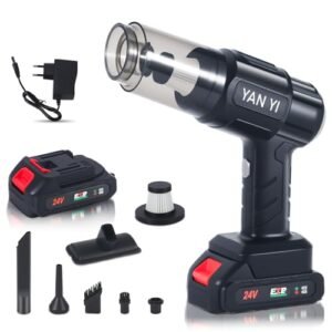 Aspirator auto fără fir 6 în 1 – 120W, 5000 Pa, baterie, funcție de aspirare și suflare