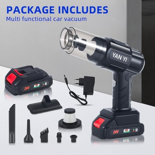 Aspirator auto fără fir 6 în 1 – 120W, 5000 Pa, baterie, funcție de aspirare și suflare - imagine 6