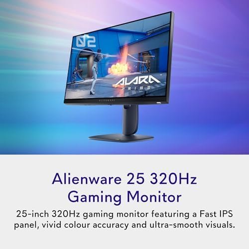 Monitor Gaming DELL Alienware AW2525HM, 24,5", Full HD, Fast IPS, 320Hz, 0,5ms, G-SYNC Compatible, FreeSync Premium, 2× HDMI, DisplayPort, USB - imagine 2
