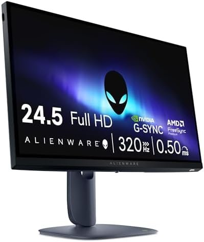 Monitor Gaming DELL Alienware AW2525HM, 24,5", Full HD, Fast IPS, 320Hz, 0,5ms, G-SYNC Compatible, FreeSync Premium, 2× HDMI, DisplayPort, USB