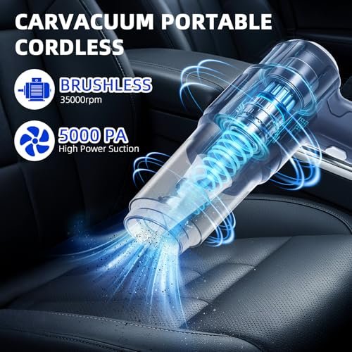 Aspirator auto fără fir 6 în 1 – 120W, 5000 Pa, baterie, funcție de aspirare și suflare - imagine 2