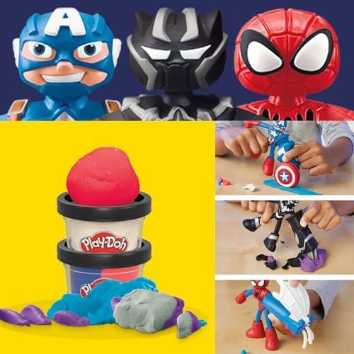 Play-Doh Marvel Hero Adventure – Set cu 3 figurine Marvel și 6 recipiente Play-Doh - imagine 4