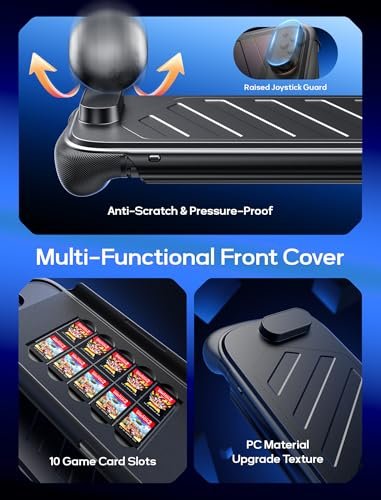 JSAUX PC0114 Husă de protecție pentru Nintendo Switch 2 – Split Grip, TPU + PC, capac frontal, suport 10 carduri - imagine 3