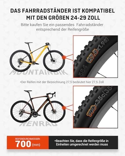 HENMI Suport Central Bicicletă 24–29" Reglabil – Stand pentru E-Bike, MTB, Trekking și City Bike, Aliaj de Aluminiu, 45 kg - imagine 6