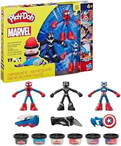 Play-Doh Marvel Hero Adventure – Set cu 3 figurine Marvel și 6 recipiente Play-Doh - imagine 10