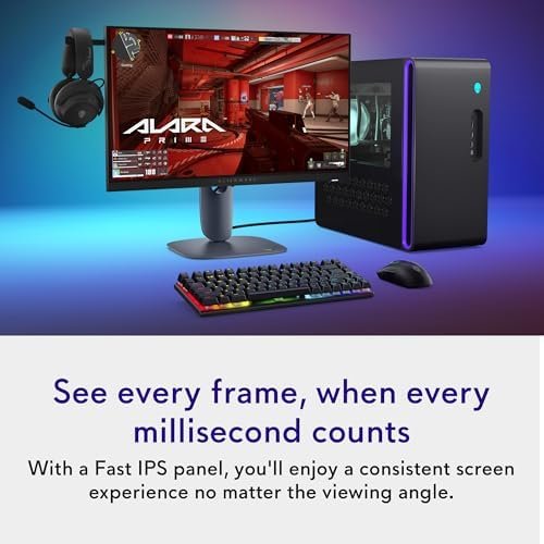 Monitor Gaming DELL Alienware AW2525HM, 24,5", Full HD, Fast IPS, 320Hz, 0,5ms, G-SYNC Compatible, FreeSync Premium, 2× HDMI, DisplayPort, USB - imagine 5
