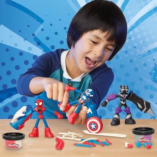 Play-Doh Marvel Hero Adventure – Set cu 3 figurine Marvel și 6 recipiente Play-Doh - imagine 2