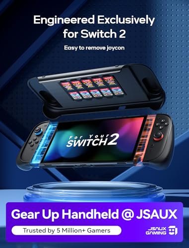 JSAUX PC0114 Husă de protecție pentru Nintendo Switch 2 – Split Grip, TPU + PC, capac frontal, suport 10 carduri - imagine 9