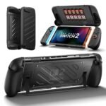JSAUX PC0114 Husă de protecție pentru Nintendo Switch 2 – Split Grip, TPU + PC, capac frontal, suport 10 carduri